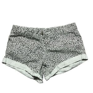 Billabong Girls Animal Print Black and White Jean Shorts Size 12 Denim